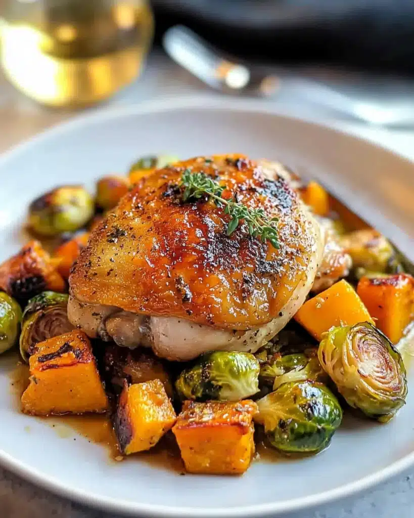 Maple Mustard Roasted Chicken with Fall Vegetables Recipe