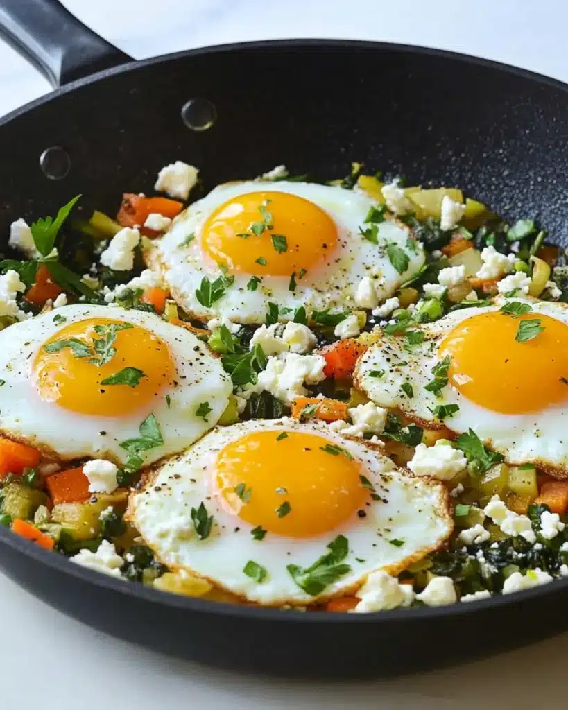 Green Shakshuka with Spinach, Peas, and Feta Recipe