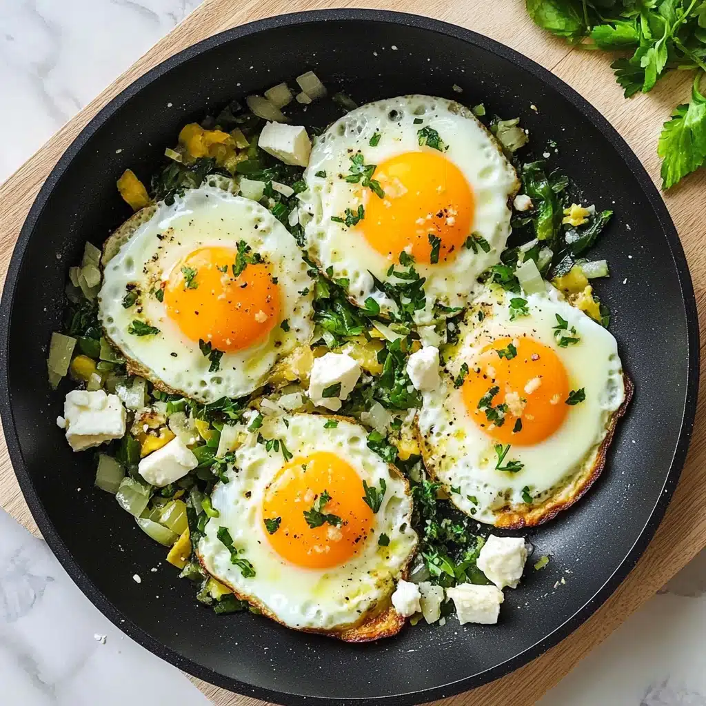 Green Shakshuka with Spinach, Peas, and Feta Recipe - Recipe Image