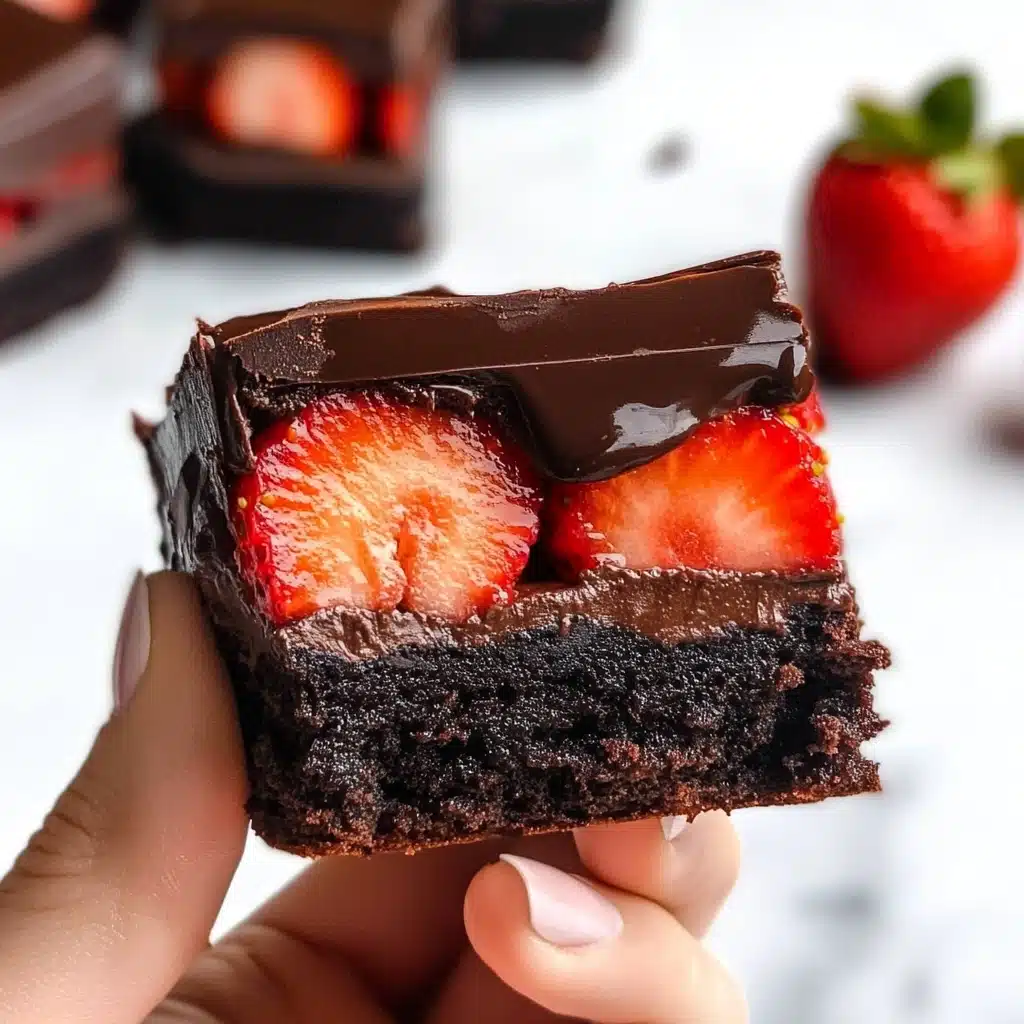 Chocolate Covered Strawberry Brownies Recipe - Recipe Image