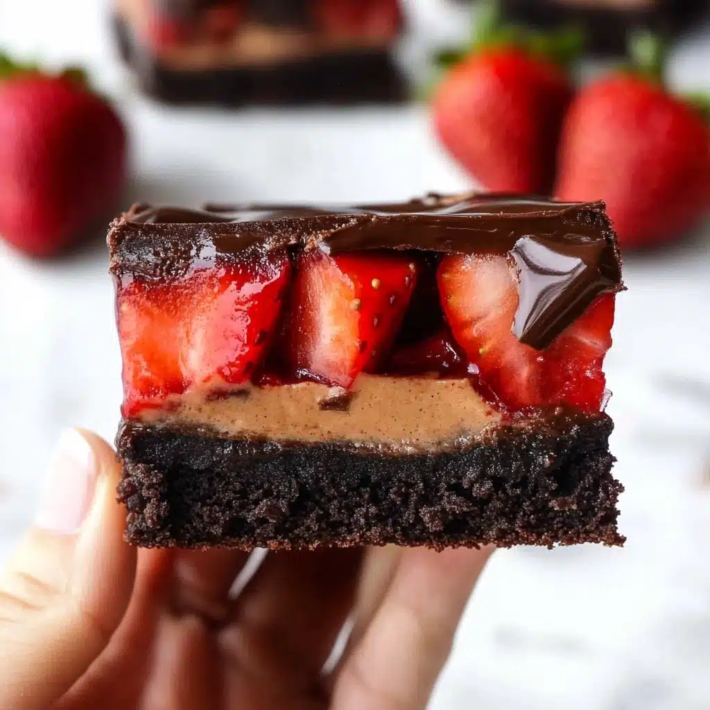 Chocolate Covered Strawberry Brownies Recipe - Recipe Image