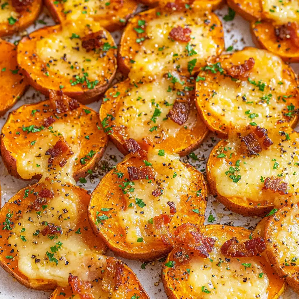 Garlic Parm Sweet Potato Bake Recipe - Recipe Image