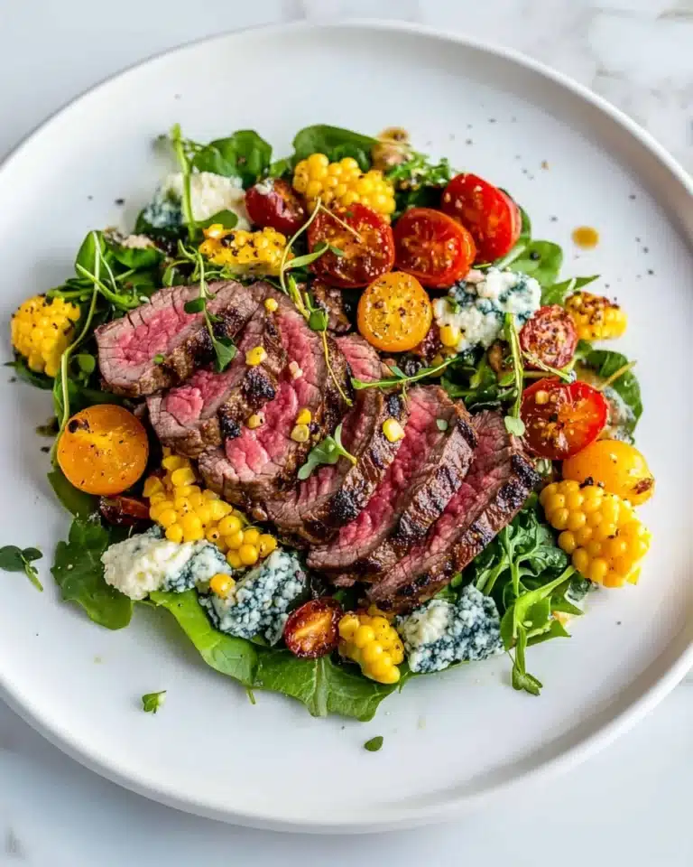 Balsamic Steak Gorgonzola Corn Salad Recipe