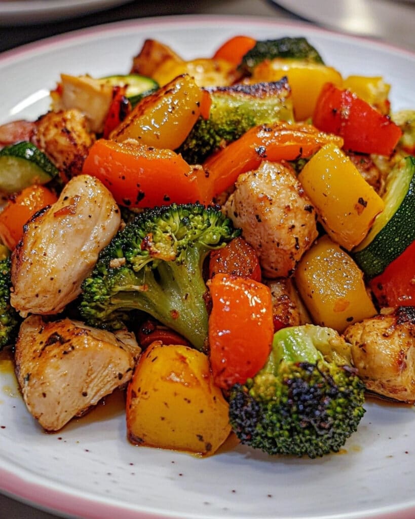 15 Minute Healthy Roasted Chicken and Veggies Recipe