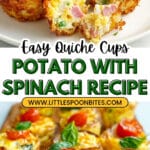 Spinach and Tomato Hash Brown Quiche Cups Recipe