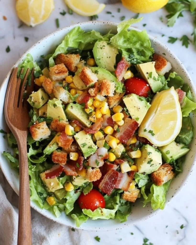 Chicken Bacon Avocado Chopped Salad with Lemon Vinaigrette Recipe