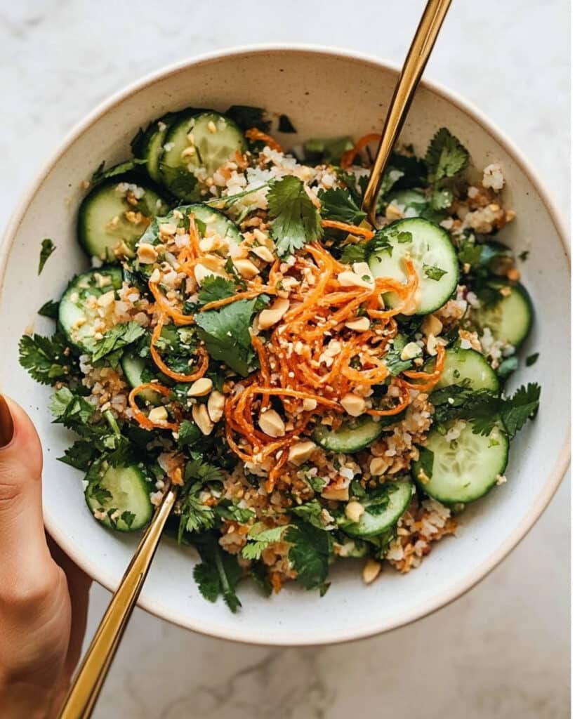 Crispy Rice Salad with Cucumbers and Herbs Recipe