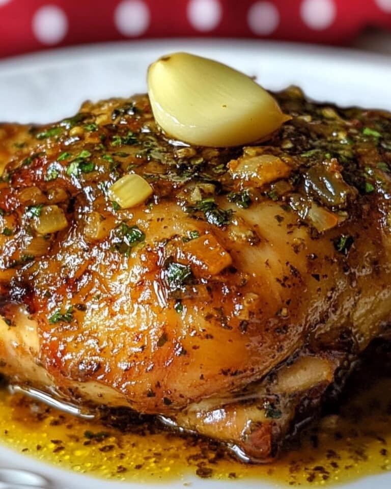 Garlic Roasted Chicken Thighs with Parmesan Gravy Recipe