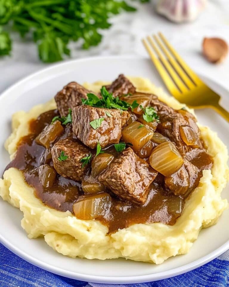 Slow Cooker Garlic Butter Steak Bites Recipe