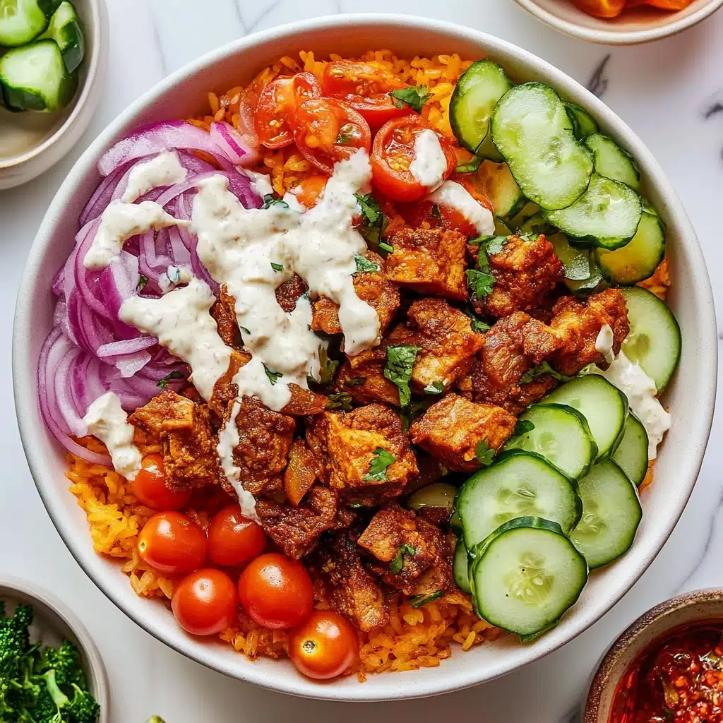 Chicken Shawarma Crispy Rice Salad with Lemon-Tahini Dressing Recipe - Recipe Image