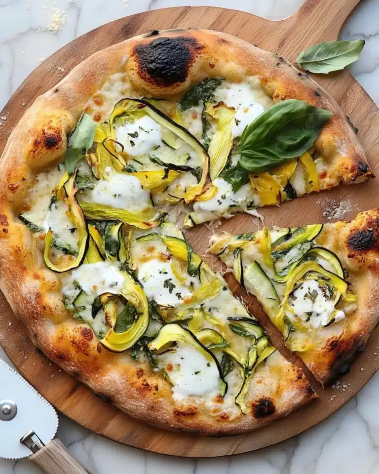 Pizza With Zucchini, Feta, Lemon, and Garlic Recipe