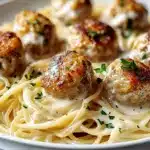 Garlic Butter Chicken Bites with Creamy Parmesan Pasta Recipe