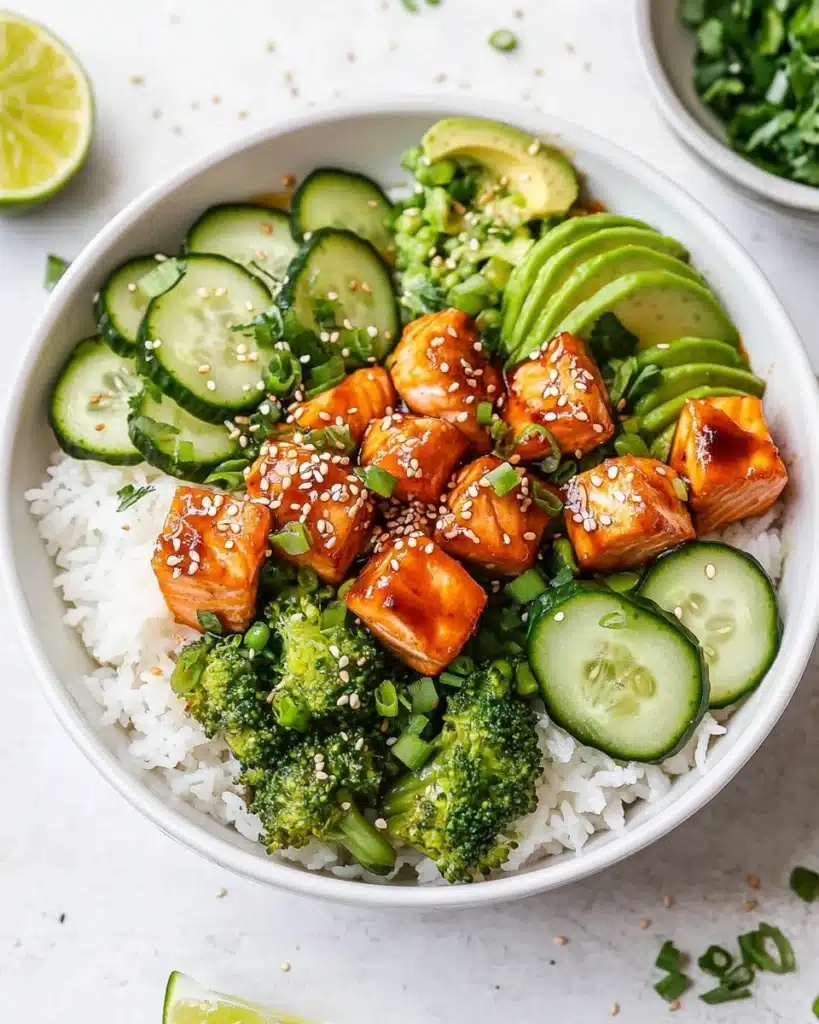 Honey Garlic Salmon Rice Bowls Recipe