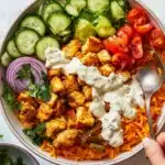 Chicken Shawarma Crispy Rice Salad with Lemon-Tahini Dressing Recipe