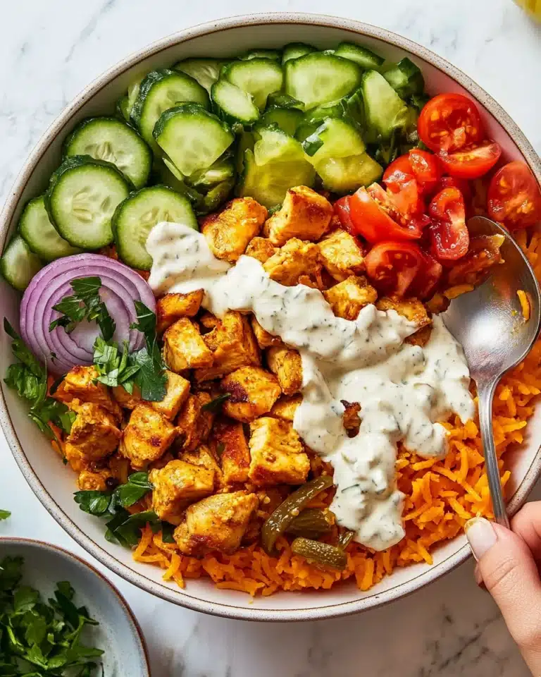 Chicken Shawarma Crispy Rice Salad with Lemon-Tahini Dressing Recipe