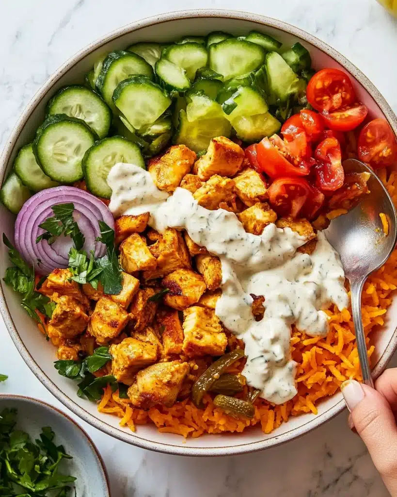 Chicken Shawarma Crispy Rice Salad with Lemon-Tahini Dressing Recipe