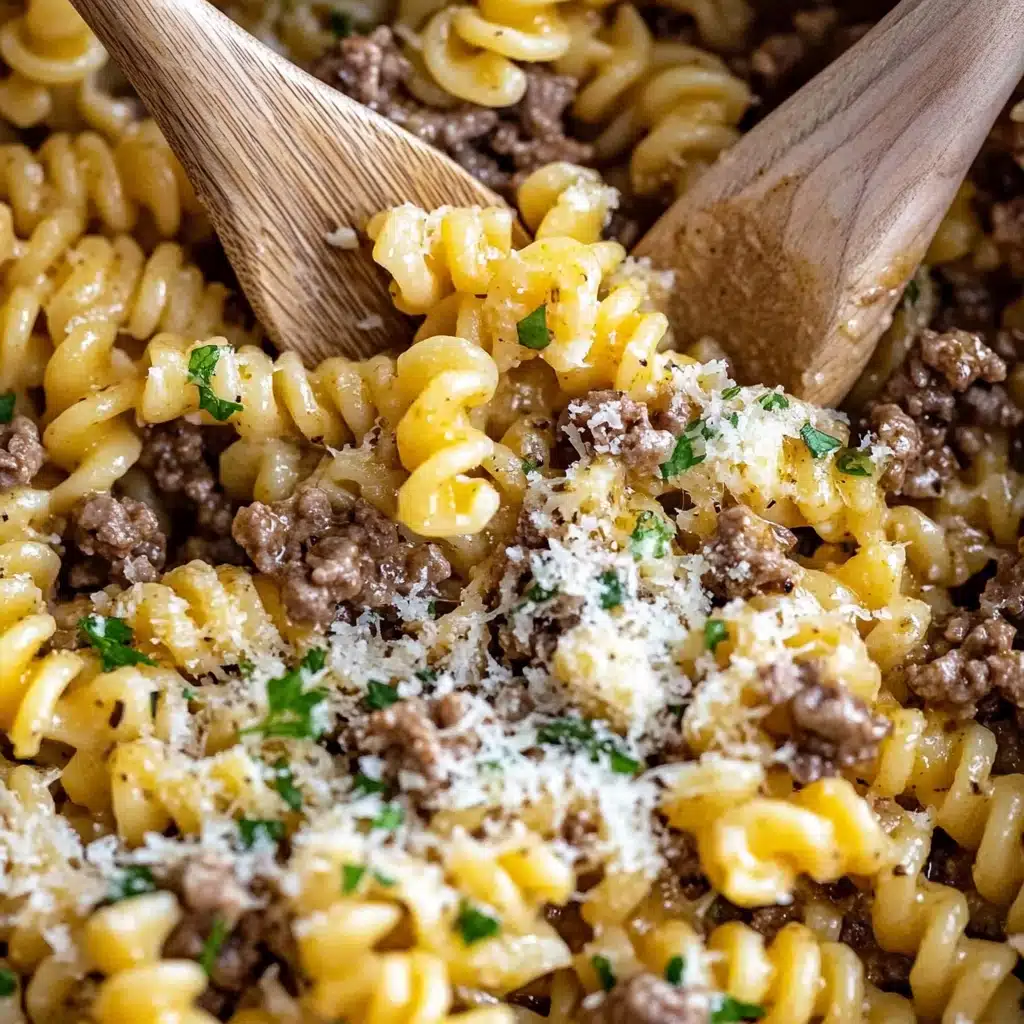 One Pot Beef and Garlic Butter Pasta Recipe - Recipe Image