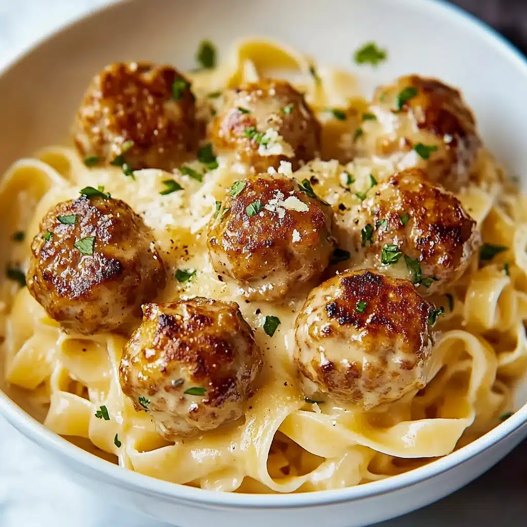 Garlic Butter Chicken Bites with Creamy Parmesan Pasta Recipe - Recipe Image