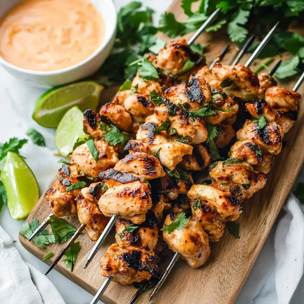 Thai Coconut Curry Marinated Grilled Chicken Skewers Recipe - Recipe Image