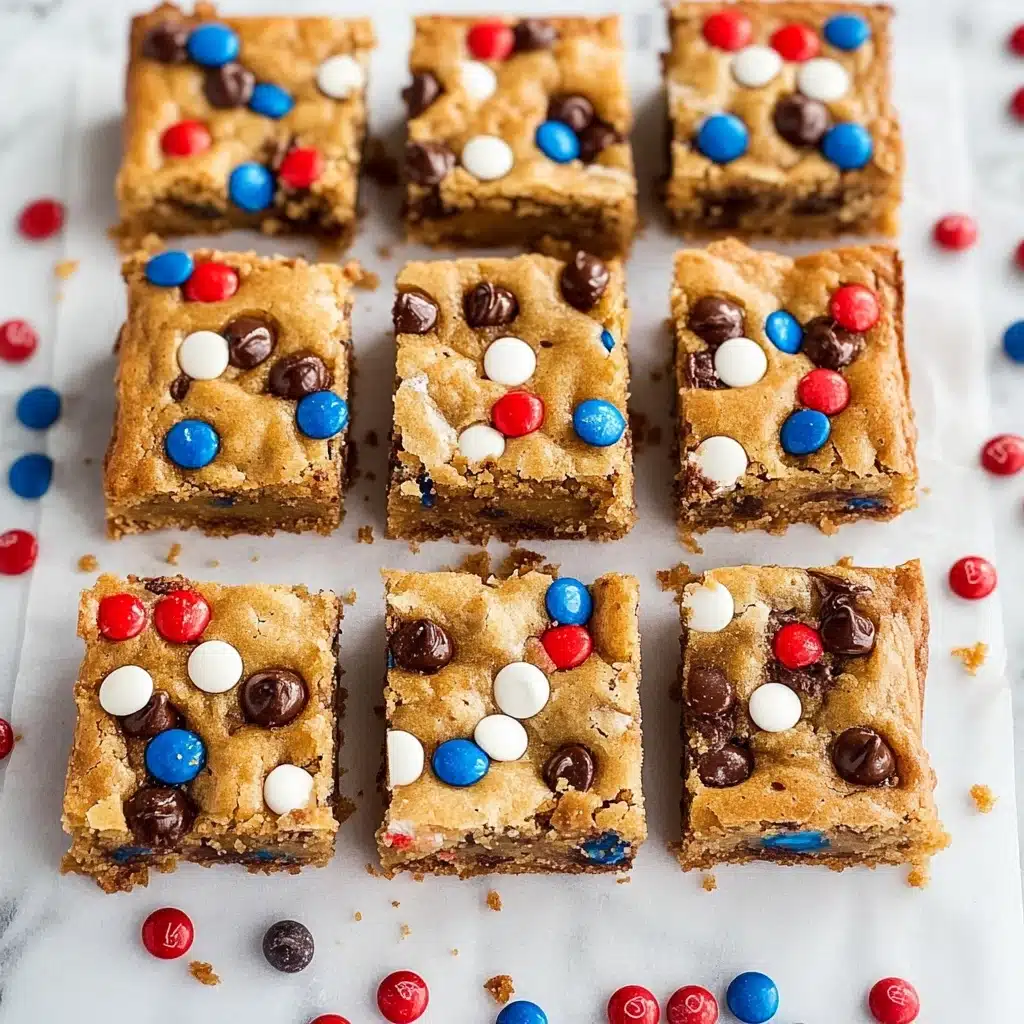 Red, White & Blue M&M'S Cookie Bars Recipe - Recipe Image