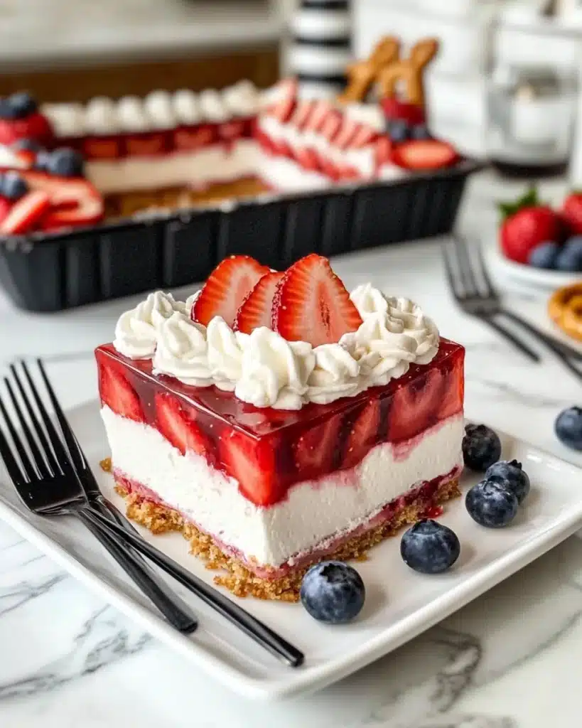 BEST Strawberry Pretzel Jello Salad Recipe