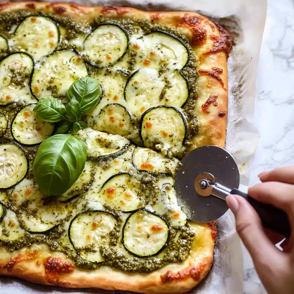 Pizza With Zucchini, Feta, Lemon, and Garlic Recipe - Recipe Image