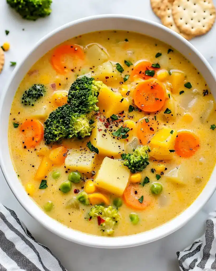 One Pot Creamy Vegetable Soup Recipe