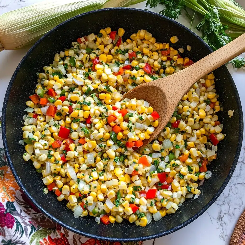 Sautéed Fresh Sweet Corn with Bell Peppers and Onions Recipe - Recipe Image