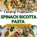 Spaghetti with Mushrooms, Spinach & Ricotta Recipe