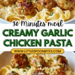 Garlic Butter Chicken Bites with Creamy Parmesan Pasta Recipe