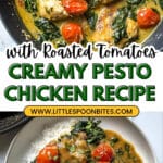 Creamy Pesto Chicken with Roasted Tomatoes Recipe
