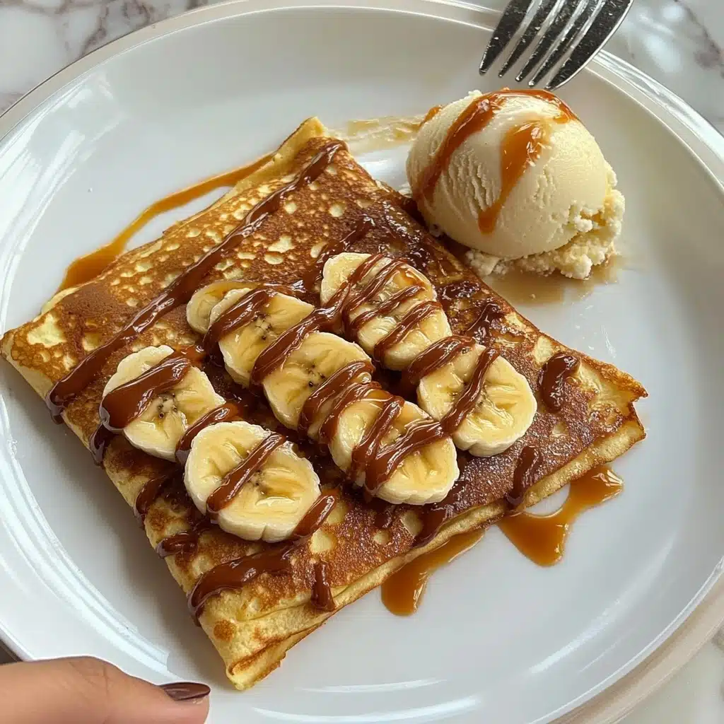 Kinder Chocolate Crepe with Nutella and Biscoff Drizzle Recipe - Recipe Image