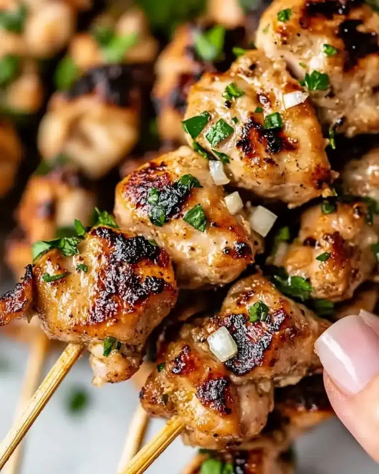 Air Fryer Garlic Parmesan Chicken Skewers Recipe
