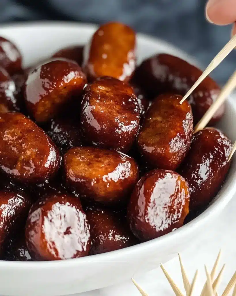 BBQ Smoked Sausage Skewers with Peppers and Onions Recipe