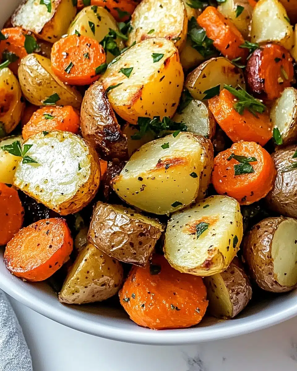 Garlic Herb Roasted Potatoes, Carrots, and Zucchini Recipe