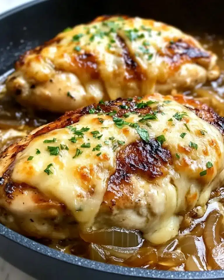 Easy One Pan French Onion Stuffed Chicken Recipe