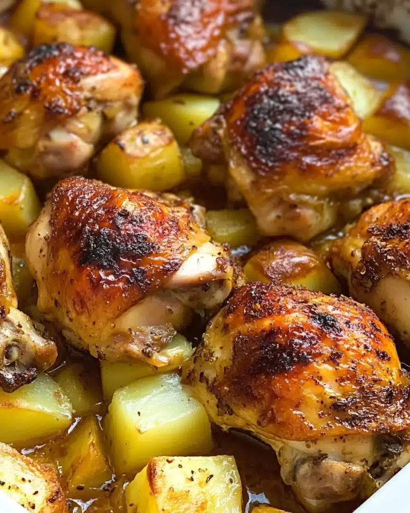 Roasted Chicken and Potatoes with Garlic Sauce Recipe