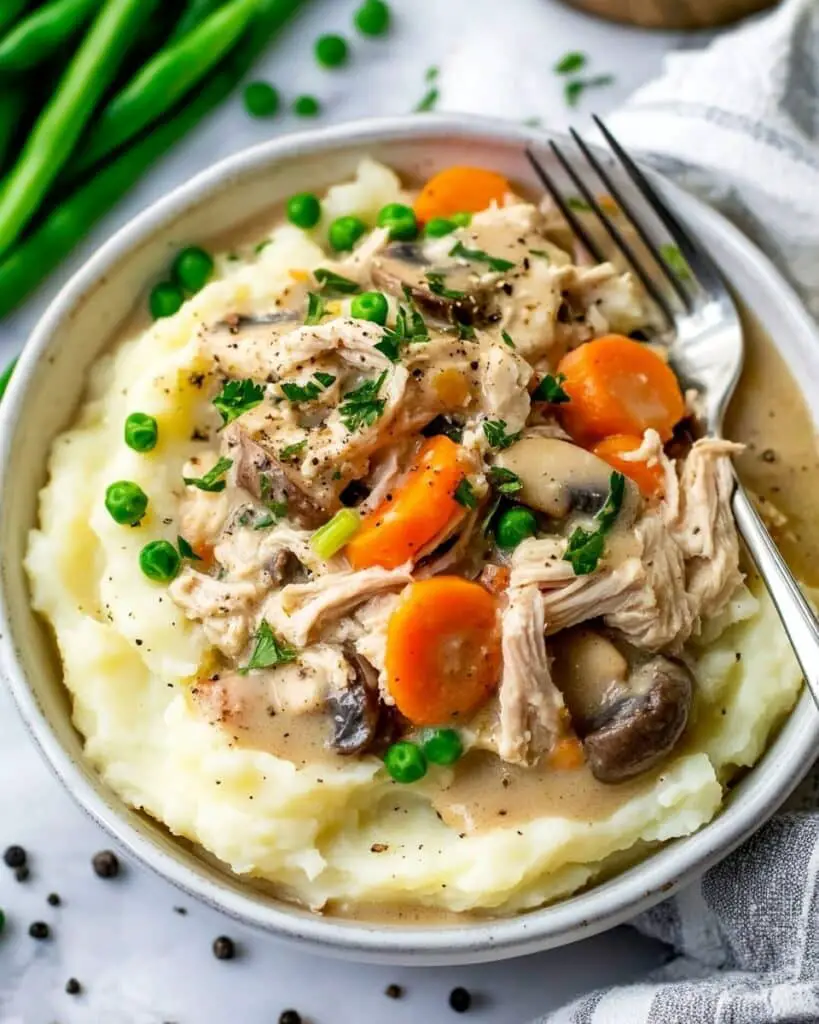 Creamy Chicken Casserole with Mushrooms, Carrots, and Celery Recipe