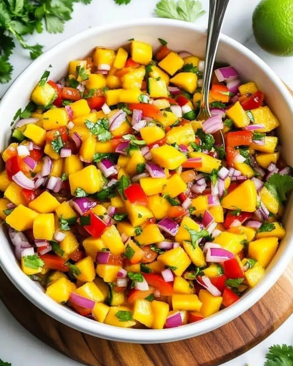 15 Minute Sweet & Spicy Mango Habanero Salsa (No Cooking) Recipe