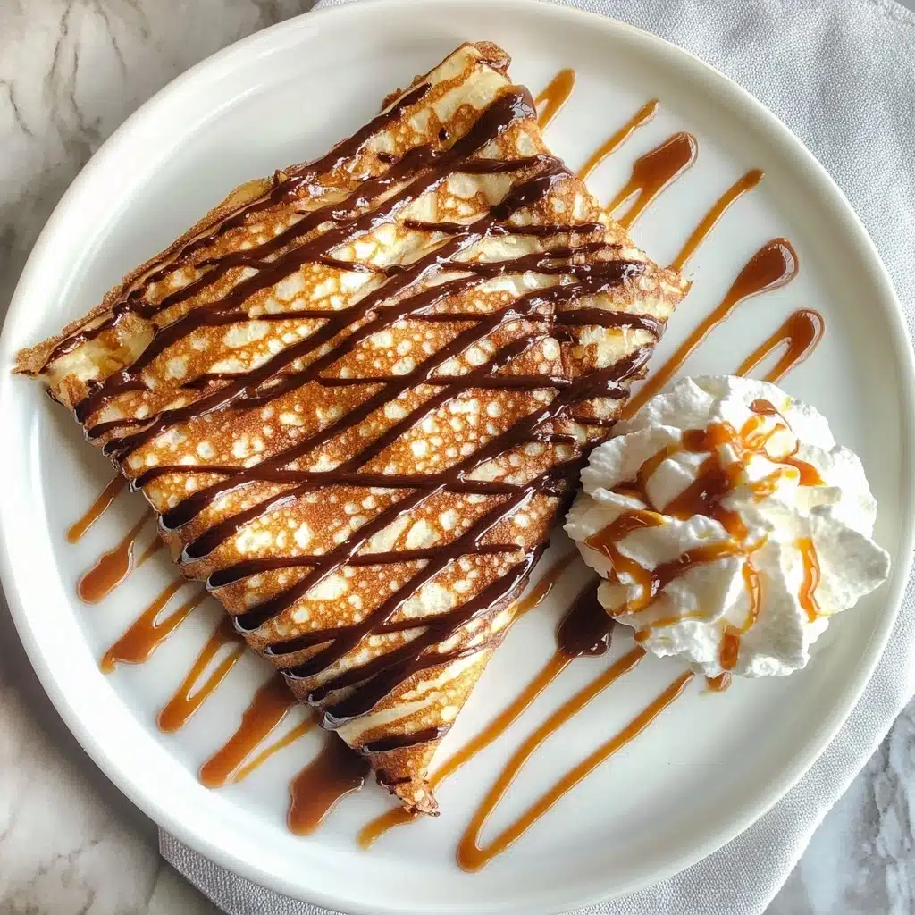 Kinder Chocolate Crepe with Nutella and Biscoff Drizzle Recipe - Recipe Image