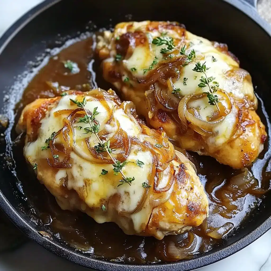 Easy One Pan French Onion Stuffed Chicken Recipe - Recipe Image