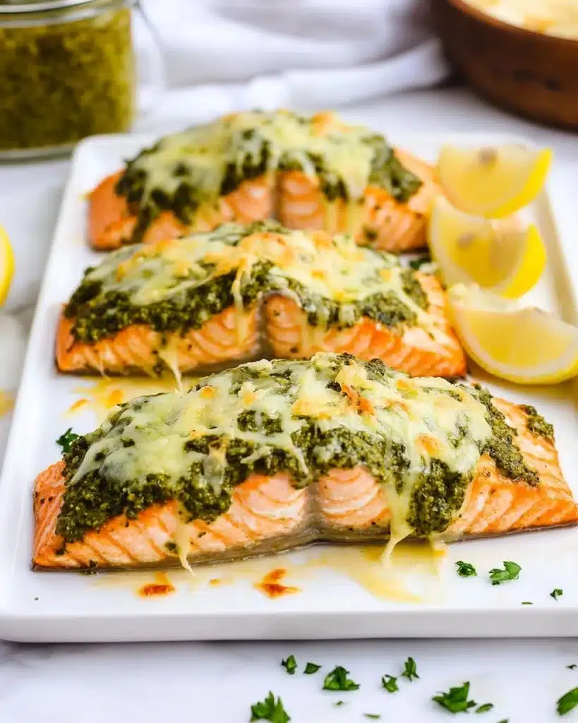 Air Fryer Parmesan Pesto Crusted Salmon Fillets Recipe