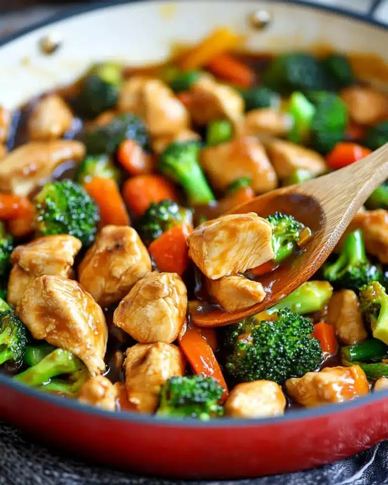 Chicken Stir Fry with Broccoli, Bell Peppers, and Carrots in a Honey Soy Sauce Recipe