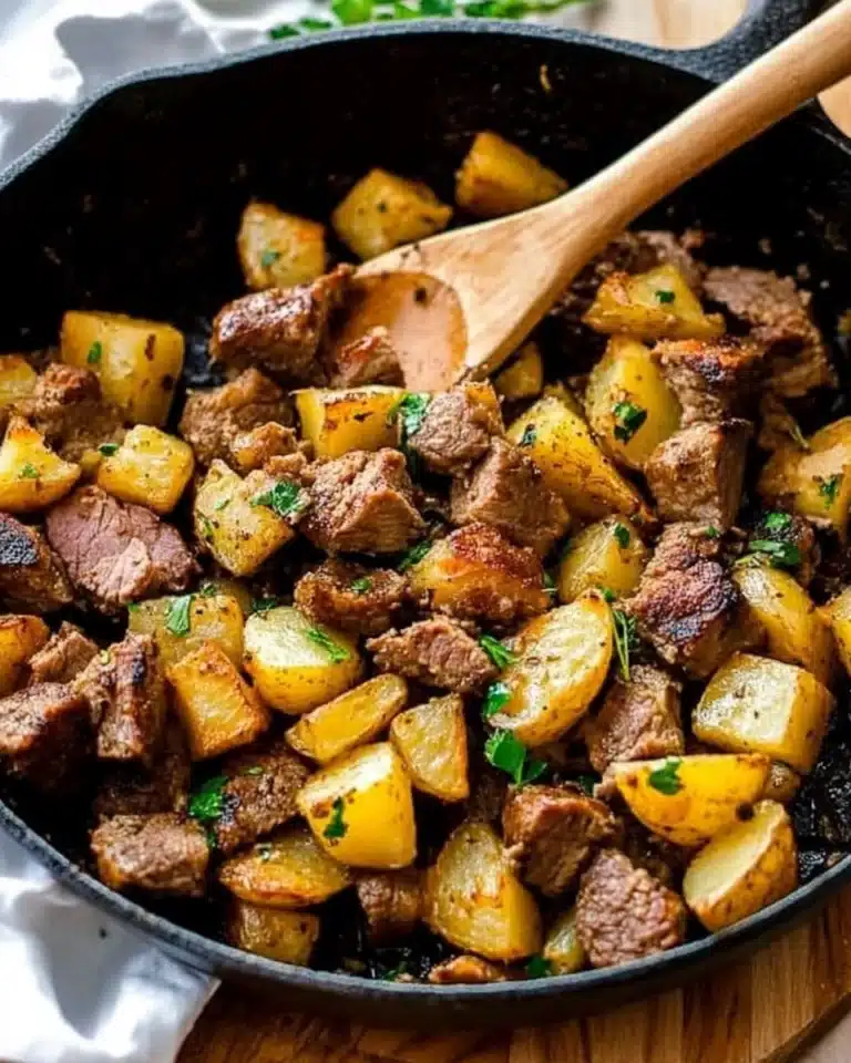 Garlic Butter Steak Bites and Potatoes Recipe