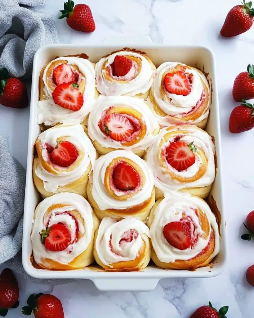 Strawberry Cheesecake Cinnamon Rolls Recipe