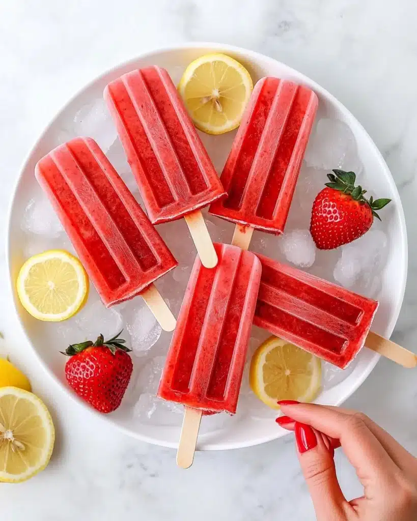 Strawberry Lemonade Popsicles Recipe