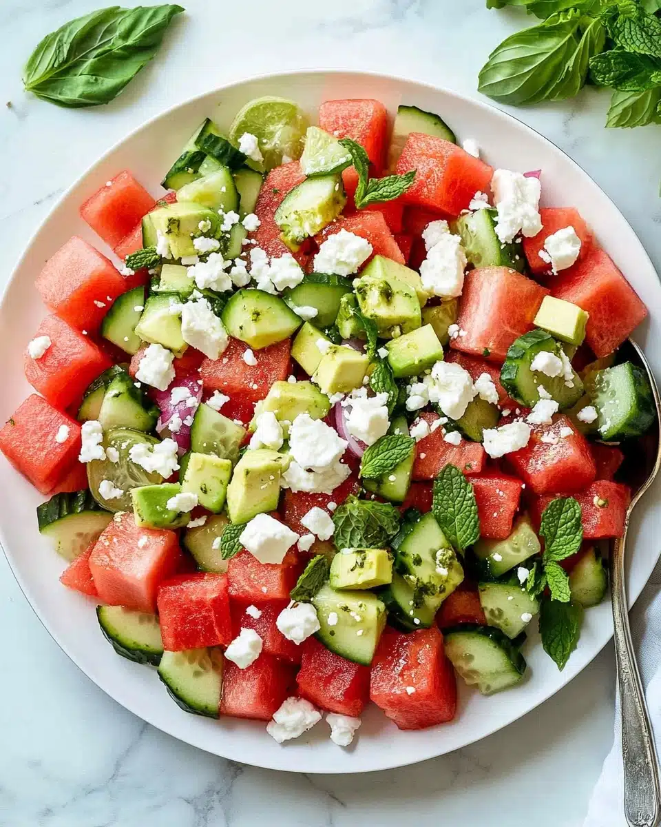 Watermelon Salad with Feta & Mint Recipe