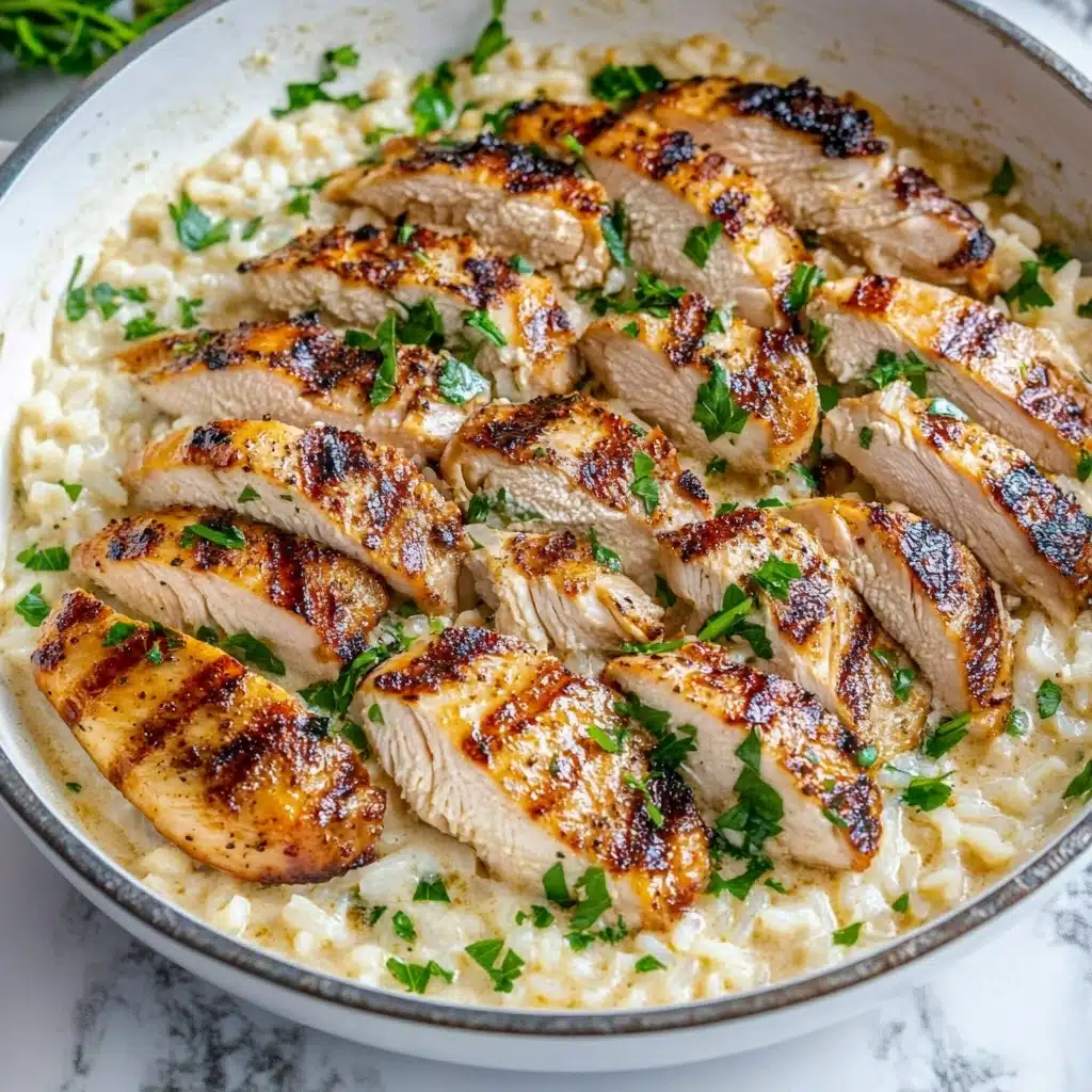 Creamy Parmesan Orzo with Chicken and Asparagus Recipe - Recipe Image