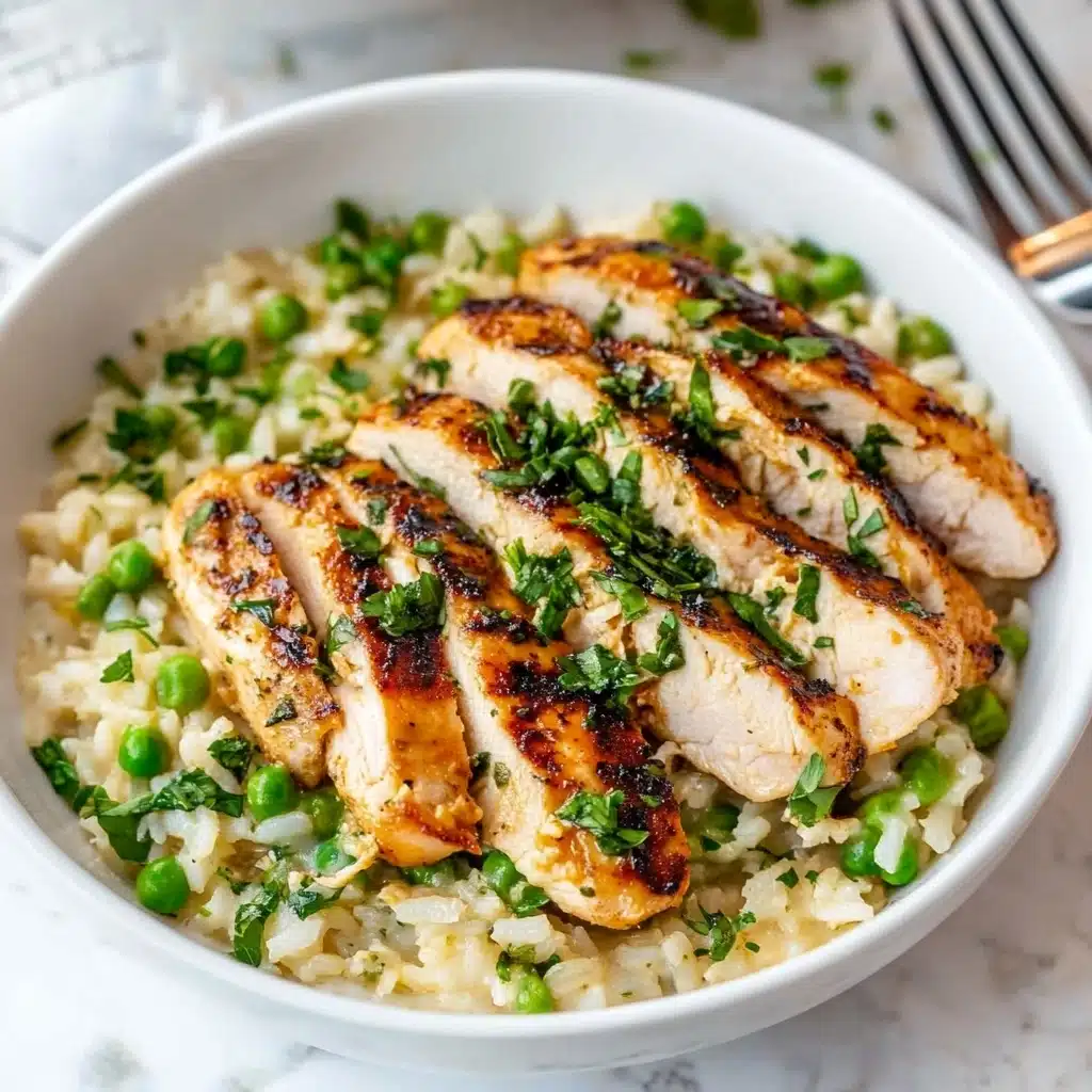 Creamy Parmesan Orzo with Chicken and Asparagus Recipe - Recipe Image