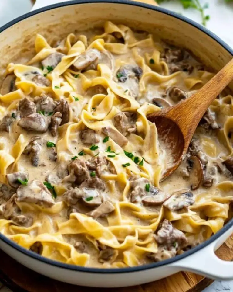 Slow Cooker Beef Stroganoff with Garlic Butter Mushrooms Recipe